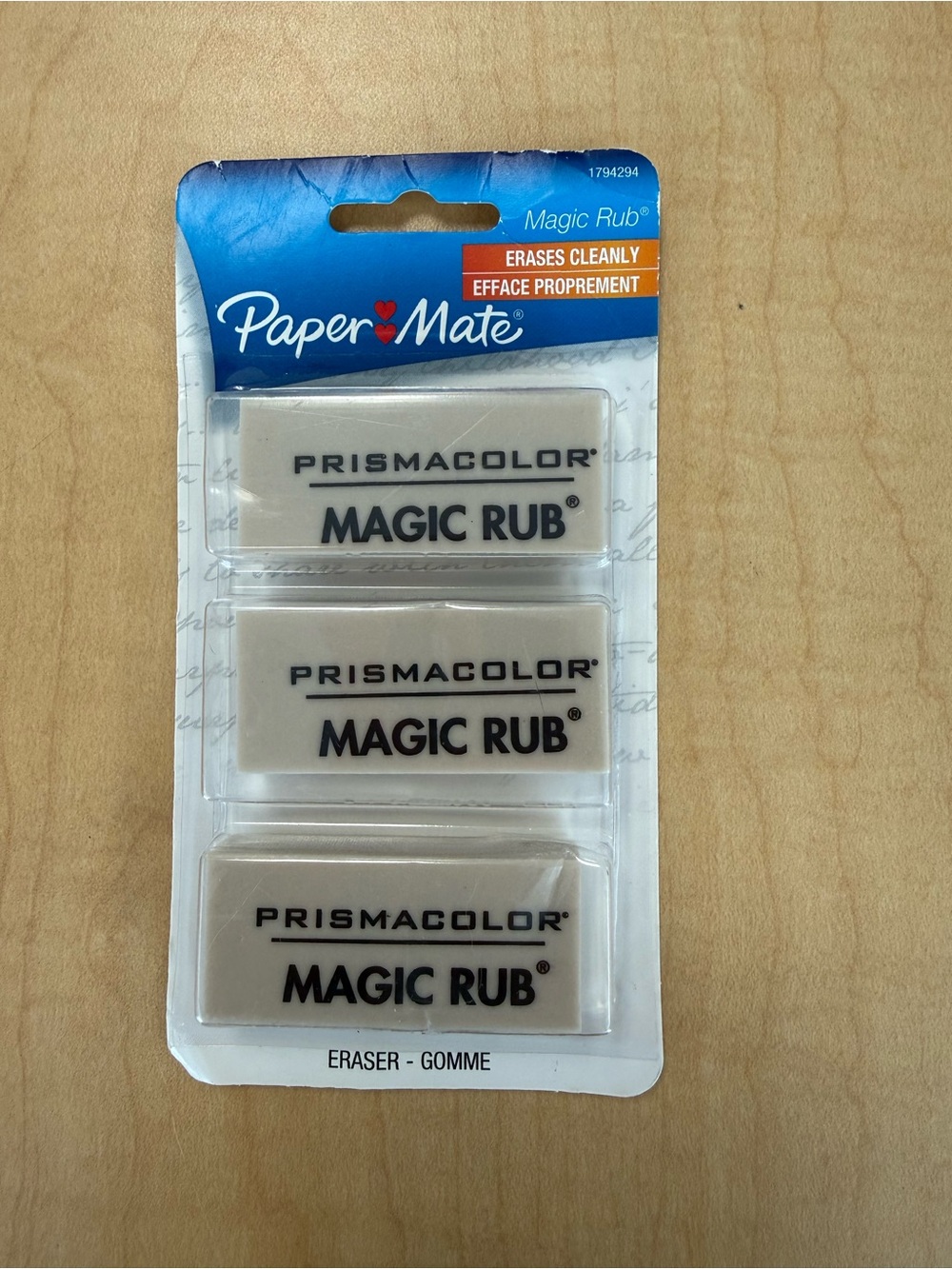 Prismacolor Magic Rub Erasers 3 pack by Paper Mate new NWT vinyl art erasers